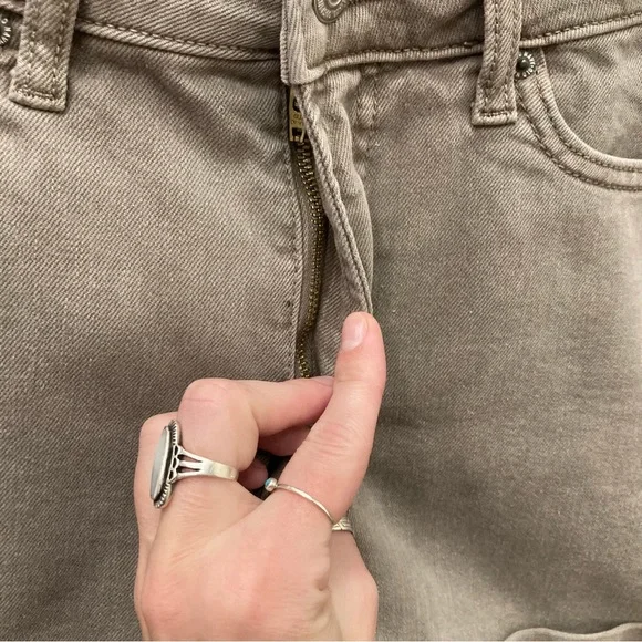 Taupe High Rise Shorts - Picture 3 of 8